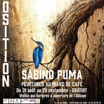 Exposition des peintures au marc de café de Sabino Puma