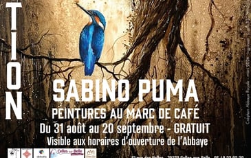 Exposition des peintures au marc de café de Sabino Puma