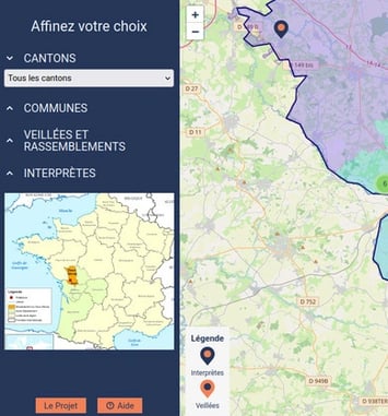 Carte interactive du patrimoine chanté des Deux-Sèvres