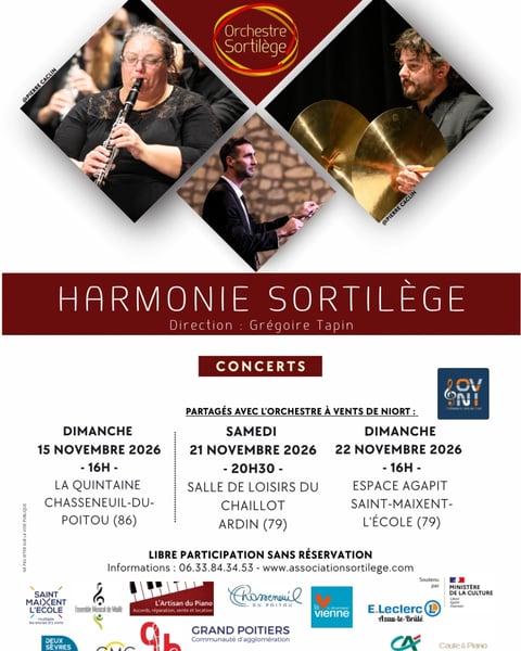 Concert de l'Harmonie Sortilège, automne 2026